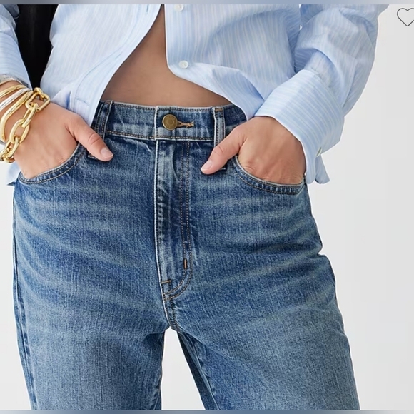 J. Crew Slim Boyfriend Jeans Dark Wash w Distressed Faded Look at Pockets - Picture 4 of 17